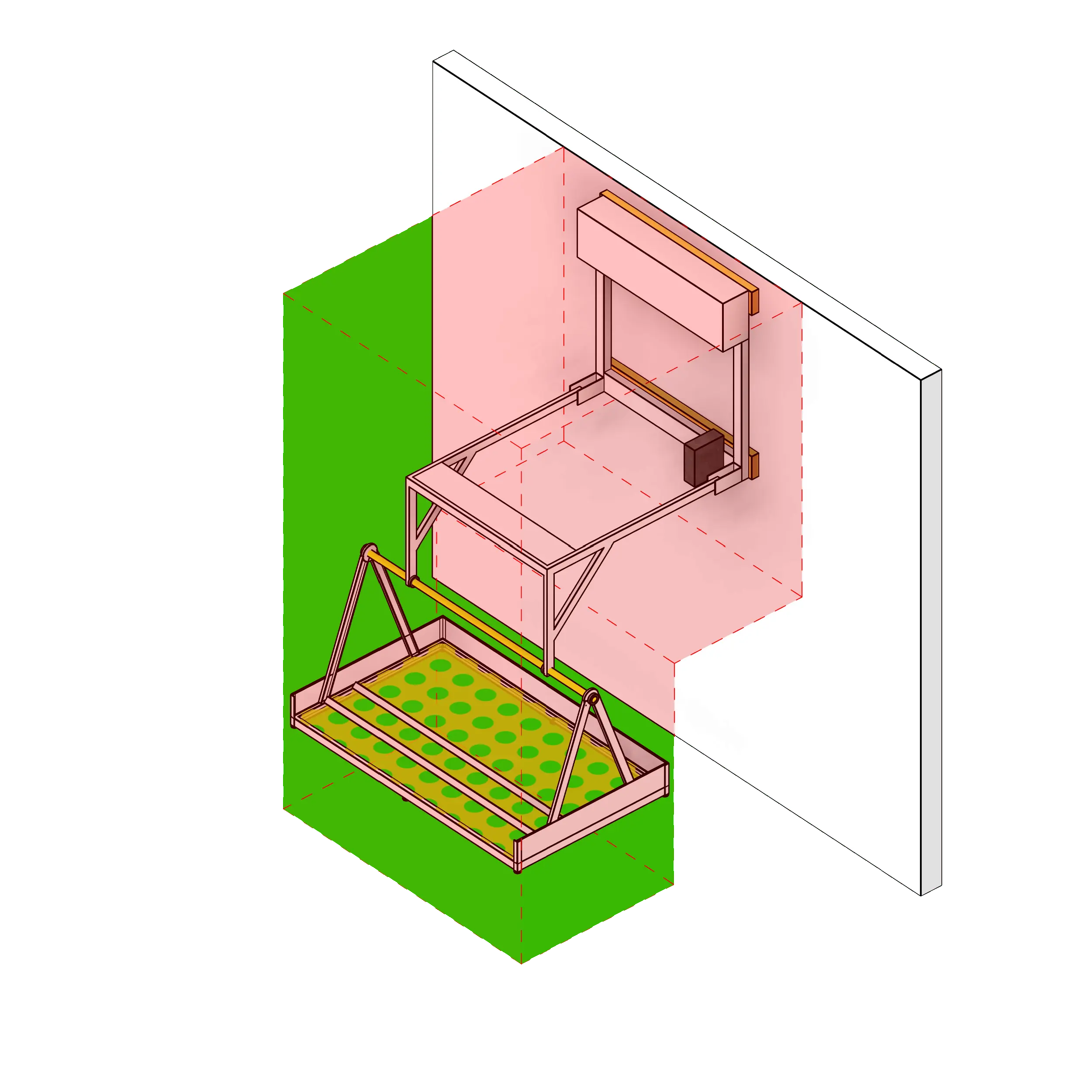 SSG Overhead Wall Mount Lift PCS Mounted with Clearance Collision Zone