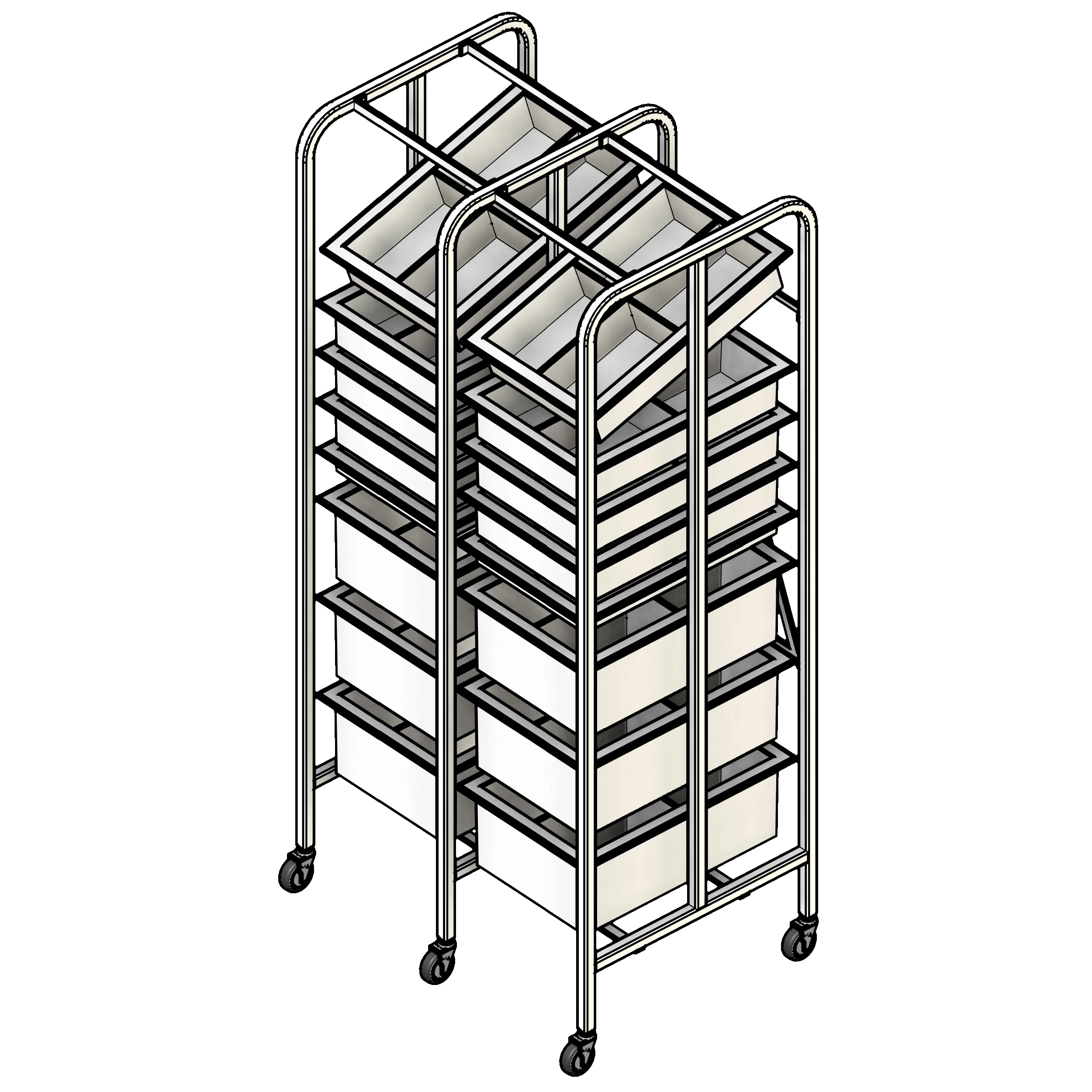 Medical Racks 2 Column 8H