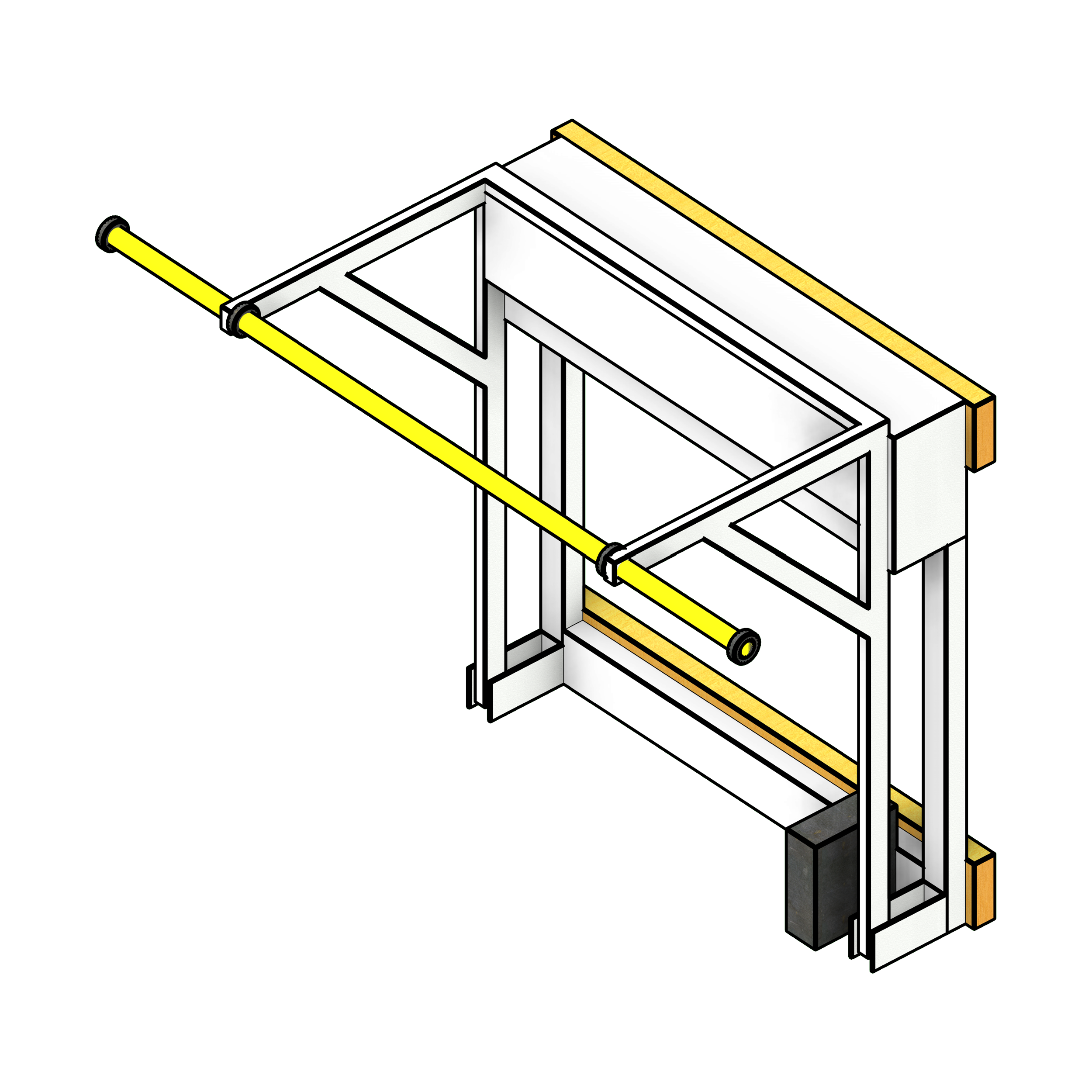 SSG Overhead Wall Mount Lift PCS Garment Bar Closed
